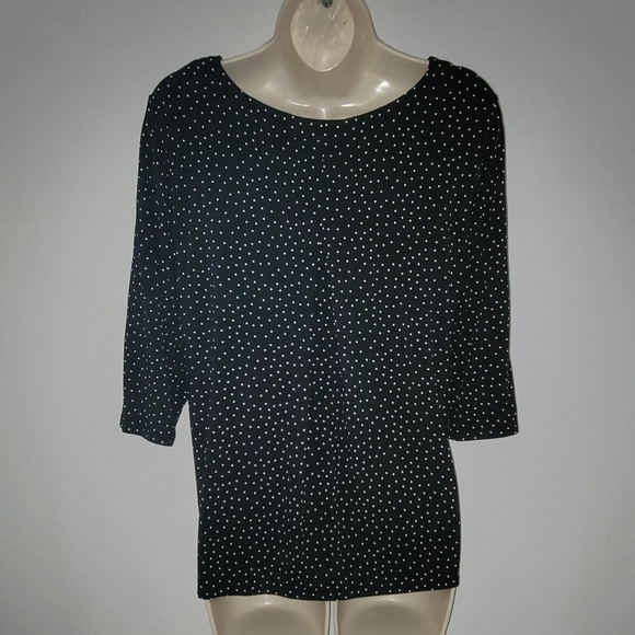 J.Jill Black Top Back Pleat Rayon Spandex Size LP - Picture 4 of 5